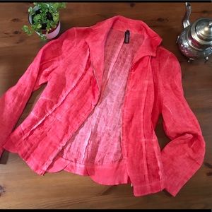 Coral Pink Linen Blazer